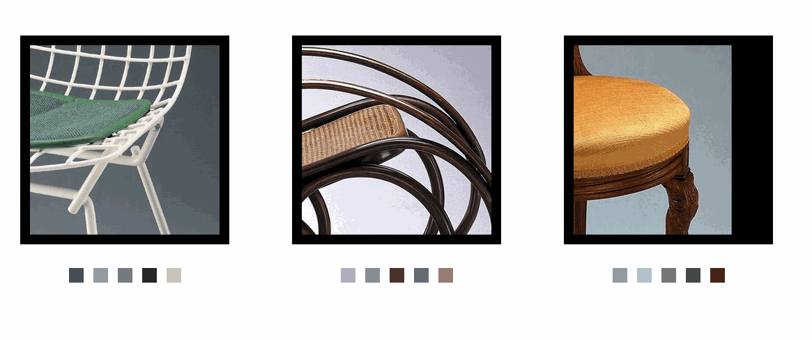 An example of the different image sizes, and color palettes, on the Cooper Hewitt collection website